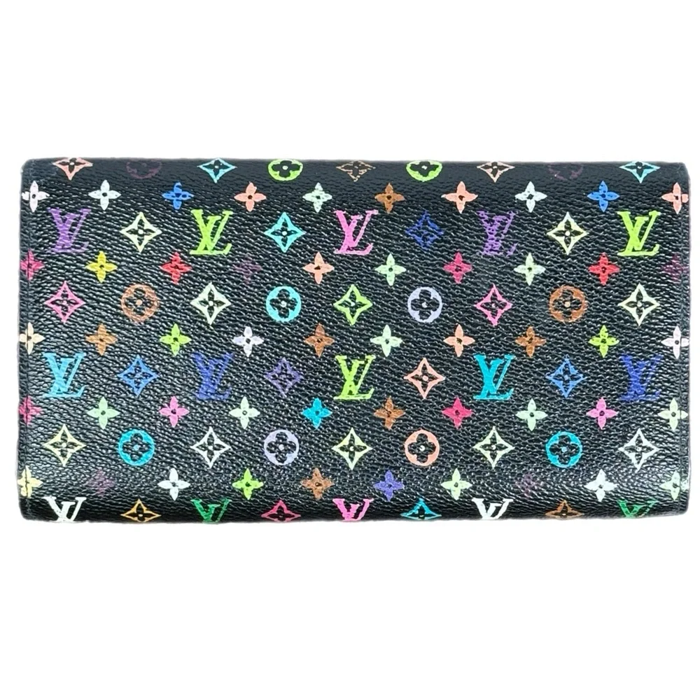 Authentic  Louis Vuitton Murakami Sarah Wallet – Black Multicolor - Picture 3 of 12